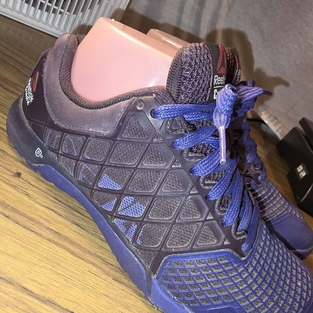 REEBOK CROSSFIT NANO 4.0 Sz6 Purple Blue Athletic Performance Lace Up Logo Shoes